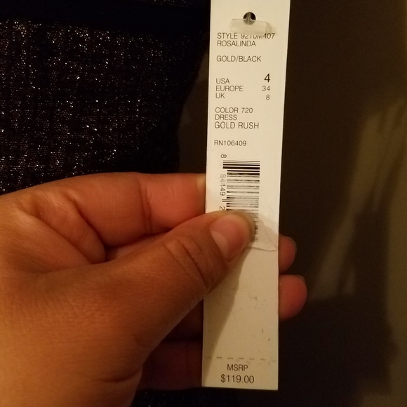 Alex Marie black and golden dress size 4 - Picture 5 of 5